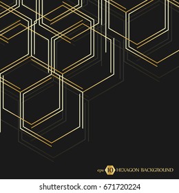Hexagonal geometric background. Hexagons genetic and social network. Future geometric template. Business presentation for your design and text. Minimal graphic concept. Vector illustration