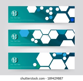 Hexagonal Geometric Banner Shapes Digital Background