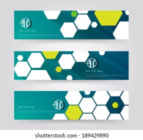 Hexagonal Geometric Banner Shapes Digital Background