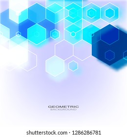 
Hexagonal geometric design on light blue background.