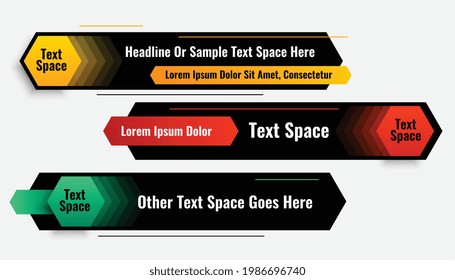 hexagonal geometric lower third banner design