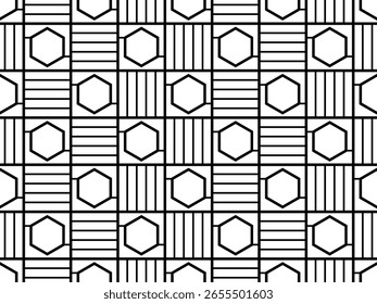 Hexagonal Geometric Seamless Pattern | Modern Abstract Vector Background Design