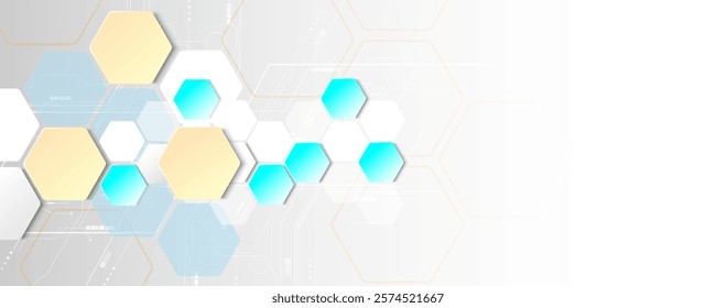 Hexagonal geometric technology background image, network concept, circuit board, network communication