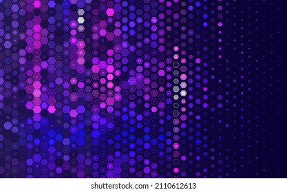 Hexagonal Geometry Pattern with Lines. Geometric Degrade Gradient Motif for Header, Poster, Flyer, Presentation. Vector Background.