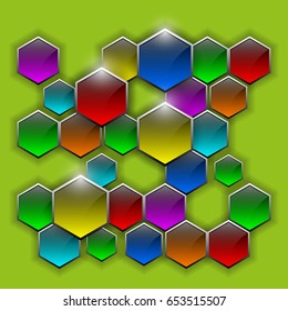 Hexagonal glass tiles. Vector illustration EPS10
