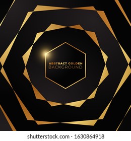 Hexagonal golden background. Abstract hexagonal background with golden color.