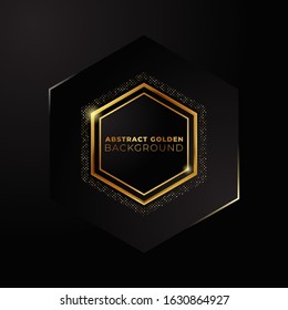 Hexagonal golden background. Abstract hexagonal background with golden color.