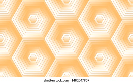hexagonal gradient grid seamless pattern in ivory shades