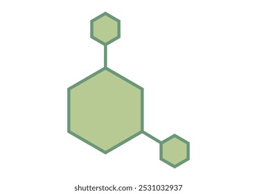 Célula verde hexagonal de planta e vegetação