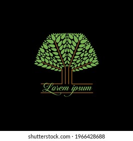 Hexagonal green Tree symbol. hexagonal tree company logo. green leaf density logo. 
