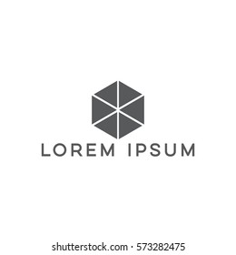 hexagonal grey design for finance logo
