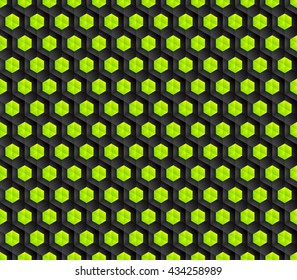 Hexagonal grid background. Cube seamless pattern. Modern style texture. Geometric vector background. 