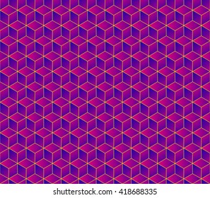 Hexagonal grid background. Cube vector background. Seamless geometric pattern. Modern style texture.