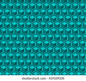 Hexagonal grid background. Cube vector background. Seamless geometric pattern. Modern style texture.