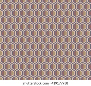 Hexagonal grid background. Cube vector background. Seamless geometric pattern. Modern style texture.