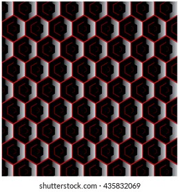 Hexagonal grid background. Vector Illustration