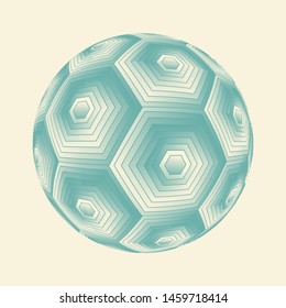hexagonal grid ball in retro blue shades