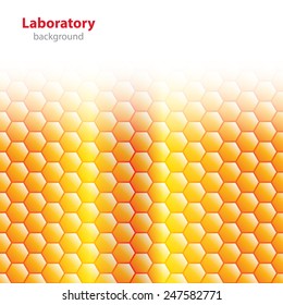 Hexagonal grid - chemical formulas - Science and Research - molecular structure - Abstract medical laboratory background - cells and molecules - vector graphics