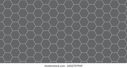 Hexagonal Grid Pattern on Gray