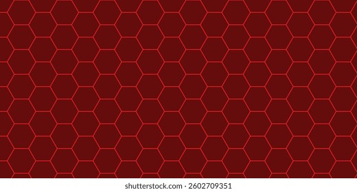 Hexagonal Grid Pattern on Red