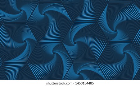 hexagonal grid seamless pattern in night blue shades