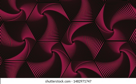 hexagonal grid seamless pattern in red black shades