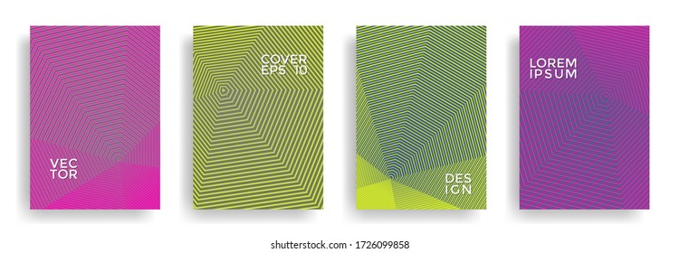 Fashionable annual report design vector collection. Gradient 