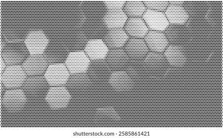 Hexagonal Halftone Patterns Black and white