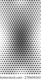 Hexagonal Halftone Tunnel Vector for Modern Posters, Tech Layouts, Optical Illusion Graphics, Futuristic Backgrounds, Abstract Design Concepts