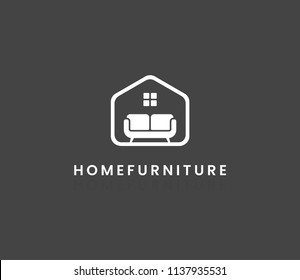 Hexagonal Home Furniture Logo Vector Template Suitable For Interior, Furniture Companies