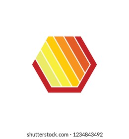 hexagonal honey comb gradient bright logo 