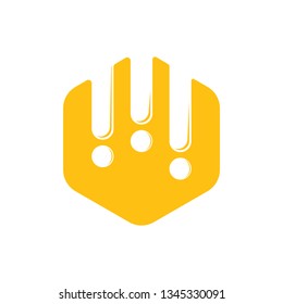 hexagonal honey comb symbol logo vector