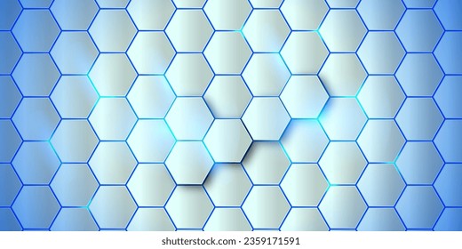 hexagonal, honeycomb grid technology vector abstract background. Modern technology futuristic background vector illustration