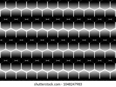 Hexagonal honeycomb line pattern background in vector