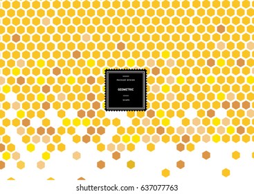 Hexagonal honeycomb pattern for background and sticker with logo. Vector packaging design elements and templates. Honey. Bee. Hexagonal. Honeycomb