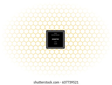 Hexagonal honeycomb pattern for background and sticker with logo. Vector packaging design elements and templates. Honey. Bee. Hexagonal. Honeycomb