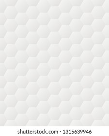 Hexagonal honeycomb style seamless pattern in white and grey gradient. Abstract textured background vector pattern.