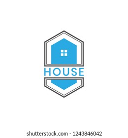 Hexagonal house logo design