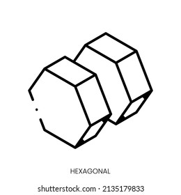 hexagonal icon. Linear style sign isolated on white background. Vector illustration.