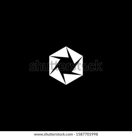 hexagonal icon symbol abstarct logo template