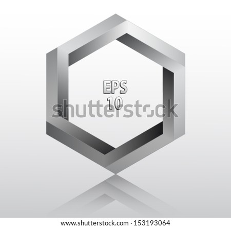 hexagonal imposible geometry object/ vector illustration eps 10