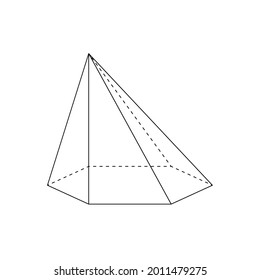 hexagonal inclined pyramid on a white background