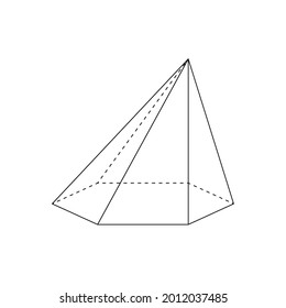 hexagonal inclined pyramid on a white background