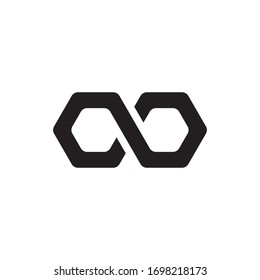 Hexagonal Infinity Logo Design Vector