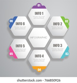hexagonal infographic design template