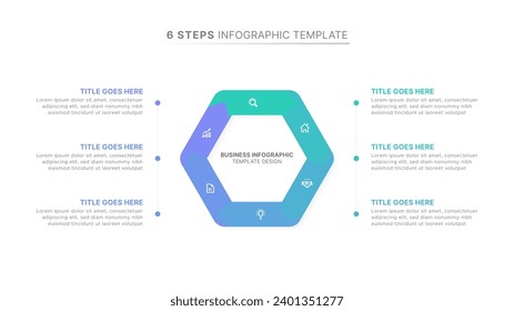 Plantilla de diseño de infografía exagerada con seis opciones