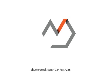 hexagonal initial letter M D logo