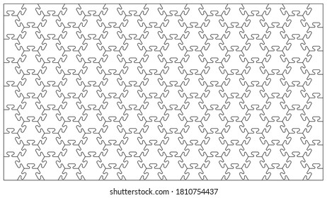 Patrón de línea blanca y negra de la red de rompecabezas hexagonal