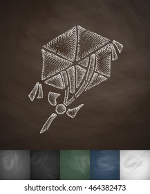 hexagonal kite icon. Hand drawn vector illustration
