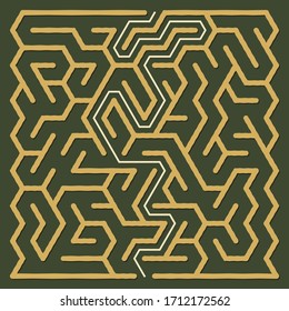 Hexagonal Labyrinth, or maze, with solution